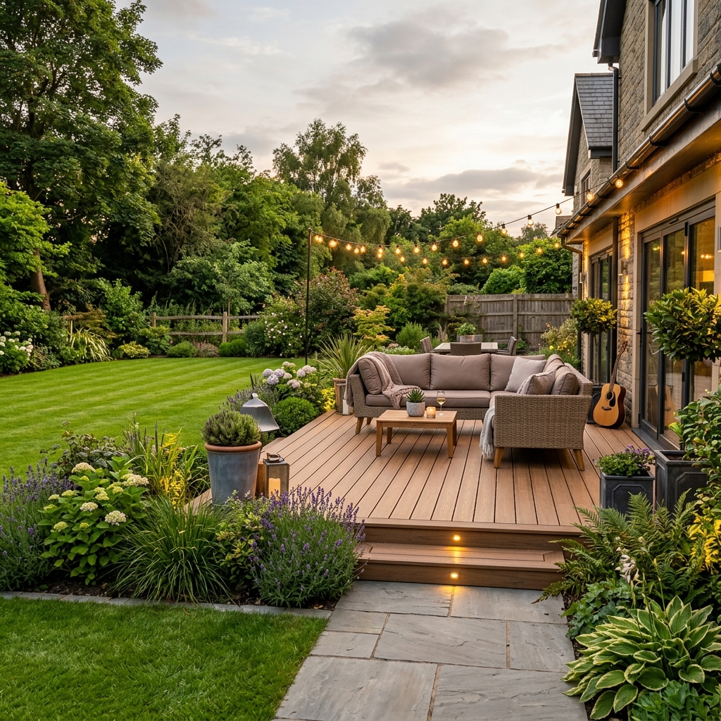 Garden decking and patio